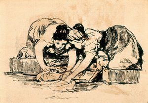 Die Wäscherinnen, spätes 18. - frühes 19. Jahrhundert (Zeichnung)
