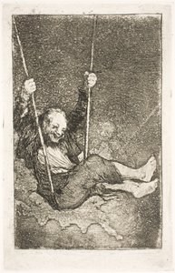 Zauberer auf einer Schaukel