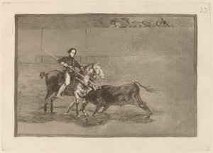 Männlicher Mut der berühmten Pajuelera in der Arena von Saragossa von Francisco de Goya