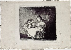 Frau liest zwei Kindern vor (La lectura) von Francisco de Goya