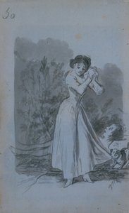 Junge Frau, die ihre Hände über einem nackten Männerkörper ringt, 1796-97