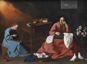 Christus und die Jungfrau im Haus in Nazareth von Francisco de Zurbaran