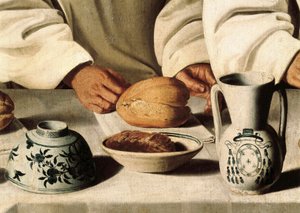 Heiliger Hugues, Detail eines Gemäldes von Francisco de Zurbaran von Francisco de Zurbaran
