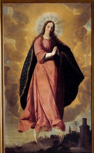 Die Unbefleckte Empfängnis, Design von Francisco de Zurbaran (1598-1664) 17. Jahrhundert Marchena. St. Johannes der Täufer Kirche