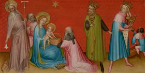 Die Anbetung der Heiligen Drei Könige mit dem Heiligen Antonius Abt, ca. 1400