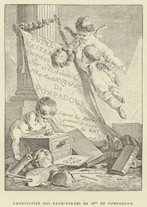 Frontispiz der Radierungen von Mme de Pompadour von Francois (after) Boucher