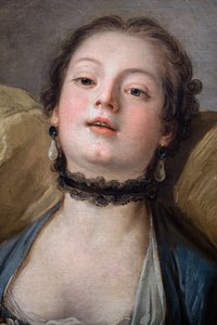 Kopf einer jungen Frau namens La Voluptueuse von Francois (after) Boucher