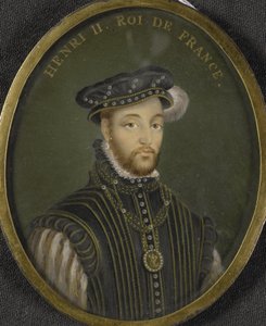Porträt von König Heinrich II. von Frankreich (1519-59) von Francois (after) Clouet