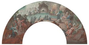 Aeneas in der Unterwelt, Entwurf für einen Fächer von François Boucher