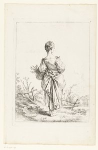 Junges Mädchen mit einem Korb von François Boucher