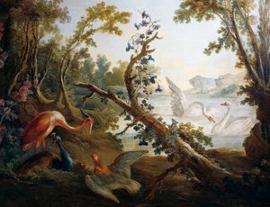 Landschaft mit Schwänen, ca. 1765 (Detail) von François Boucher