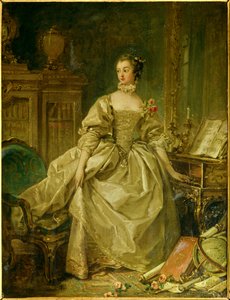 Ganzkörperporträt von Jeanne Antoinette Poisson, Marquise de Pompadour (genannt Madame de Pompadour)