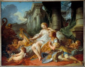 Die Liebe von Renaud und Armide, Illustration einer Szene aus „Das befreite Jerusalem“ von Torquato Tasso von François Boucher