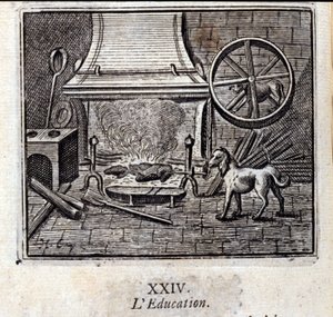 Erziehung. Fabeln von Jean de La Fontaine. Illustration von François Chauveau. Ausgabe von 1728. von Francois Chauveau