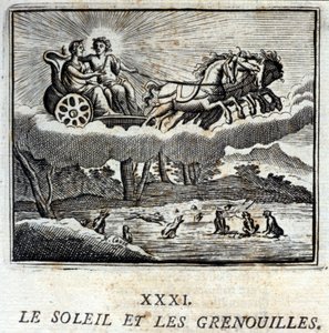 Die Sonne und die Frösche. Fabeln von Jean de La Fontaine. Illustration von François Chauveau. Ausgabe von 1728. von Francois Chauveau