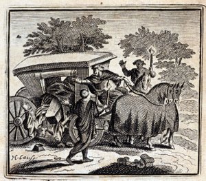 Die Heilung und der Tod. Fabeln von Jean de La Fontaine. Illustration von François Chauveau. Ausgabe von 1728. von Francois Chauveau