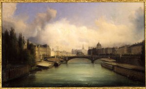 Die Seine und die Île de la Cité, Blick vom Pont Royal von Francois Edme Ricois