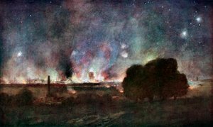 Arras in der Nacht in Flammen, Frankreich, 5.-6. Juli 1915, 1926 von Francois Flameng