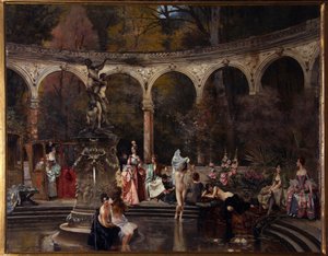 Bad der Kurtisanen im 18. Jahrhundert von Francois Flameng
