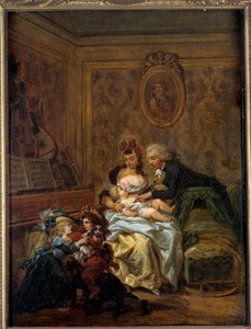 Glückliche Familie. Gemälde von François Louis Joseph Watteau, genannt Watteau de Lille (1758-1823)