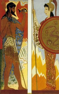 Die Odyssee von Homer: die Götter Poseidon und Athena, graviert von Theo Schmied, 1930-33