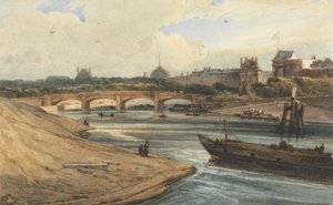 Die Pont de la Concorde und der Tuilerienpalast vom Cours la Reine von Francois Louis Thomas Francia