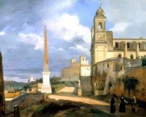 Die Dreifaltigkeit der Berge und die Villa der Medici, Rom, 1808 von Francois Marius Granet