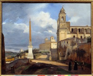 Ansicht der Trinità dei Monti und Villa Medici in Rom von Francois Marius Granet