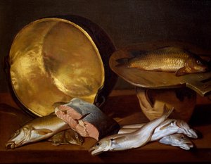 Stillleben mit Fischen, von Francois Mather
