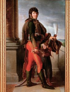 Porträt von Joachim Murat in Husarenuniform, Detail