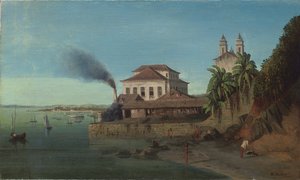 Solar do Unhão, mit der Kirche N. S. de Conceição da Praia, Salvador da Bahia von Francois Rene Moreaux