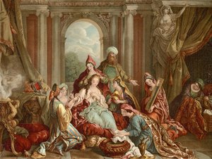 Esther wird für den König geschmückt von Francois de after Troy