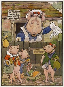 Illustration für Die drei kleinen Schweinchen von Frank Adams