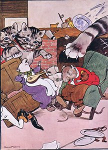 Die Katze und ihre Kätzchen kamen herein, Illustration aus 
