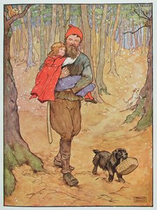 Der Holzfäller bringt Rotkäppchen nach Hause, Illustration aus 