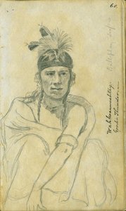 Porträt von Good Thunder im Kostüm eines Ballspielers, 1851