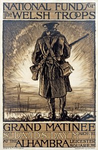Plakat zur Werbung für eine Spendenaktion für den Nationalfonds für die walisischen Truppen, 1. März 1915 von Frank Brangwyn
