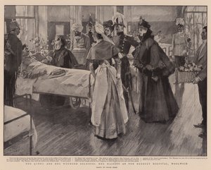 Die Königin und ihre verwundeten Soldaten, Ihre Majestät im Herbert Hospital, Woolwich von Frank Craig
