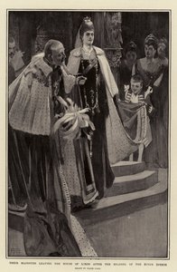 Ihre Majestäten verlassen das House of Lords nach der Verlesung der Königlichen Rede von Frank Craig