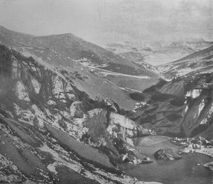 Eine steile Schlucht, die der Alph River durch den Koettlitz-Gletscher geschnitten hat, ca. 1911, 1913