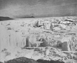 Der Koettlitz-Gletscher, nördlich der Heald-Insel, zeigt Eispyramiden, um 1911, 1913