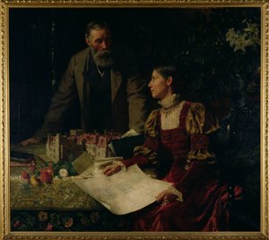 Die Hausbauer, 1879 von Frank Dicksee
