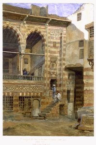 Ein Innenhof, Al Hosh, im Haus von Scheich Sadat, Kairo, 1873 von Frank Dillon