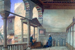 Loggia, Sommerempfang, Haus von Memlook Radnau Bey, Kairo von Frank Dillon