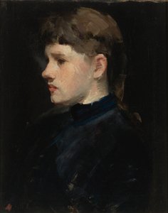 Porträt einer Dame (Kopf eines Mädchens) von Frank Duveneck