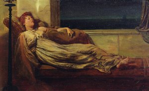 Klassische Dame auf einer Chaiselongue liegend