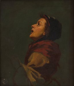 Studie einer Frau, die zum Himmel schaut
