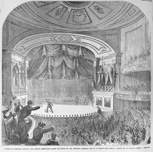 Die Ermordung von Abraham Lincoln (1809-65) in der Loge des Ford