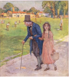 Es war ein sehr kleiner Ort. Die Männer und Jungen spielten Cricket auf dem Grün, ca. 1920 von Frank Reynolds