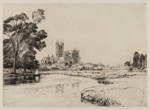 Canterbury von den Wiesen aus, 1930 von Frank Short